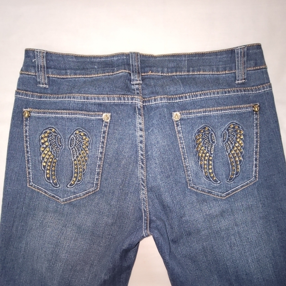 V Cristina Studded Mid-rise Straight Leg Midwash Women's Jeans Size 10 - Picture 4 of 13